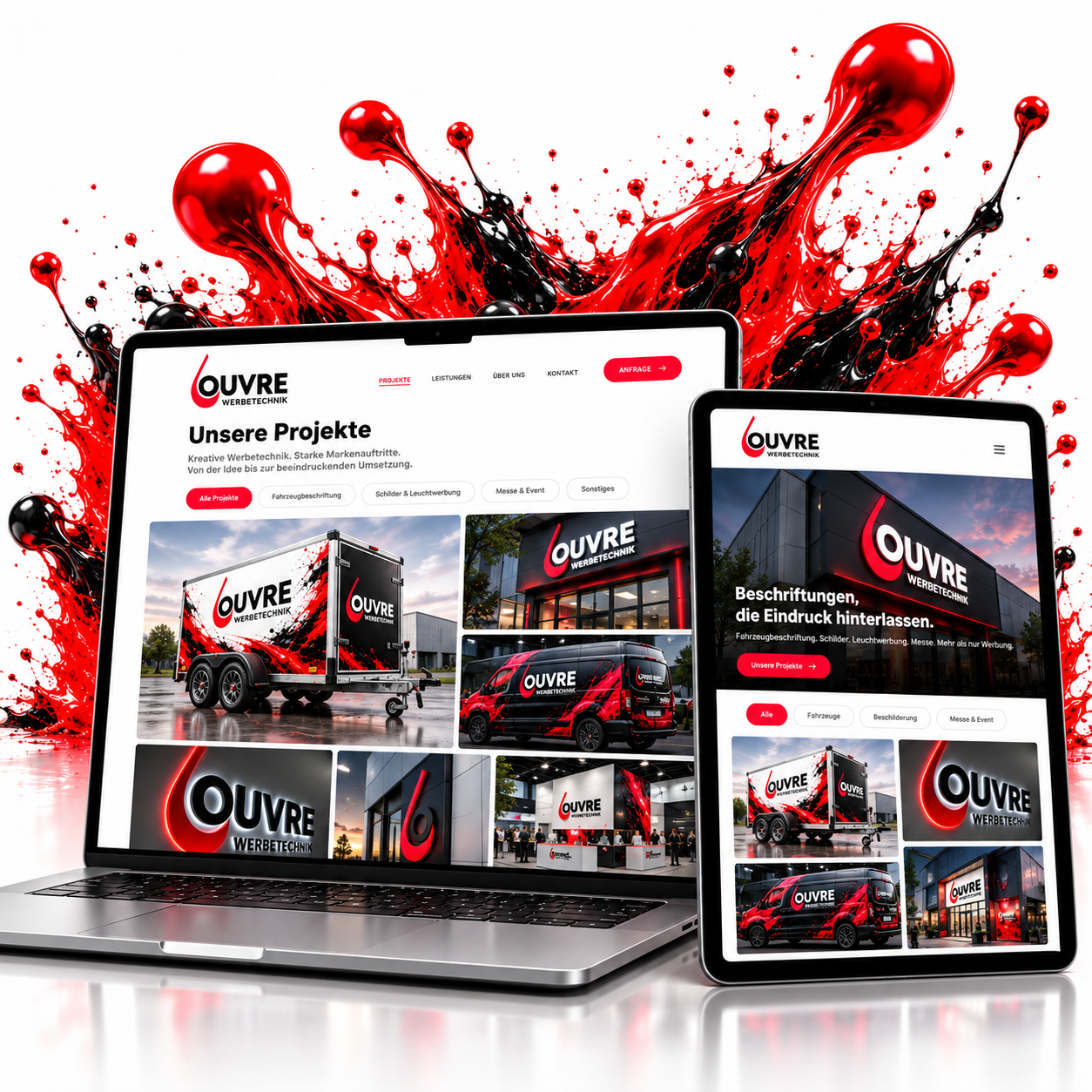 Portfolio-Webseite — Louvre Werbetechnik, Witten-Bommern
