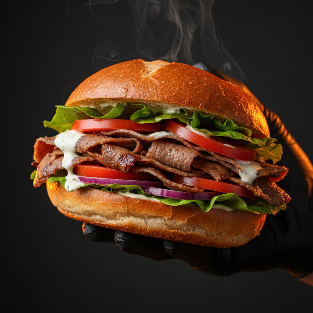 Döner im Brioche-Brötchen
