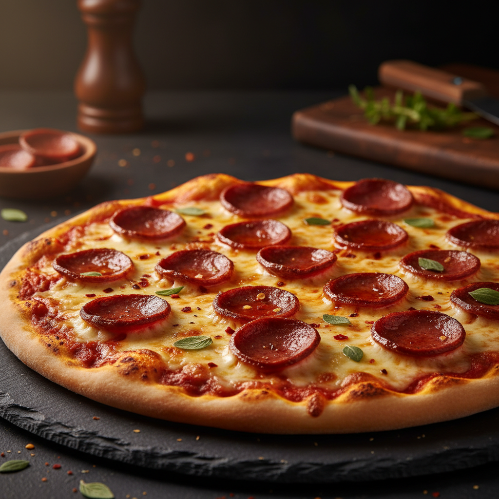 Sucuk Pizza aus dem Steinofen